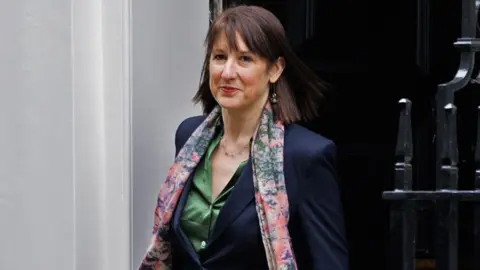 Getty Images Chancellor Rachel Reeves leaves Downing Street after the weekly cabinet meeting on January 21, 2025 in London, England