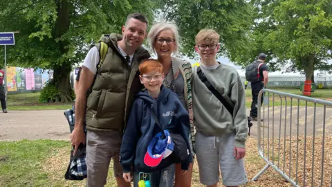 Danny Fullbrook/BBC Blackmore family outside Big Weekend