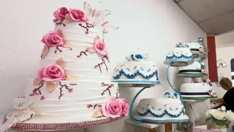 Cakes on display