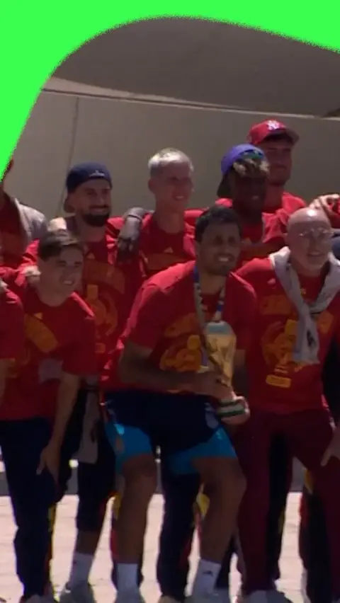 Spain land back in Madrid after winning the World Cup