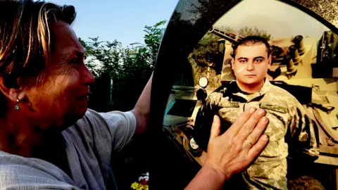 Os pais de Darren Conway/BBC Cerhi lamentaram esgotos em sua tumba