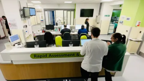 BBC/Mark Norman Staff in the emergency department at the QEQM have begun treating patients in new rapid assessment unit 
