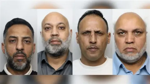 West Yorkshire Police Mugshots from left to right, showing Zehroon Razak, Fayaz Ahmed, Ibrar Hussain and Imtiaz Ahmed