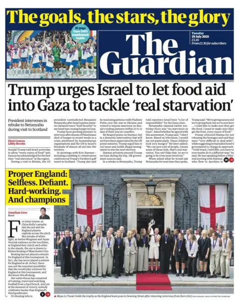  "Trump urges Israel to let food aid into Gaza to tackle 'real starvation'".