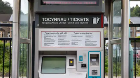 Getty Images Picture of a train ticket machine at Newbridge train station, in Caerphilly.