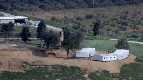 EPA Caravans set up in Sanur, south of Jenin (22 March 2026)