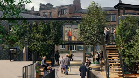 Artist impression of the new Bustler Market site in Derby