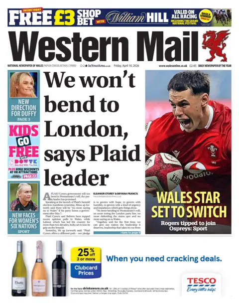 Western Mail Western Mail front page 
