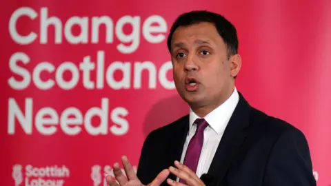 PA Media Scottish Labour Anas Sarwar giving a speech