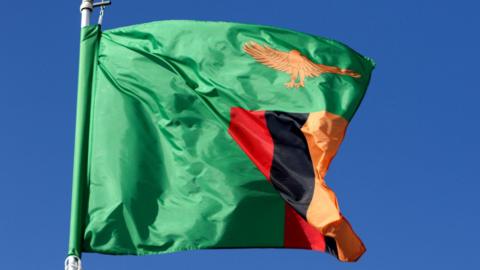 The Zambian national flag.