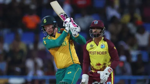 South Africa batter Heinrich Klaasen and West Indies wicketkeeper Nicholas Pooran in 2024