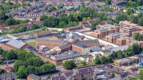 Aerial shot of Winchester Prison