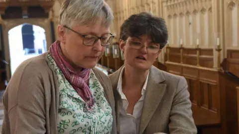 Corpus Christi College, Cambridge Philippa Hoskin and Tuija Ainonen a special collections librarian