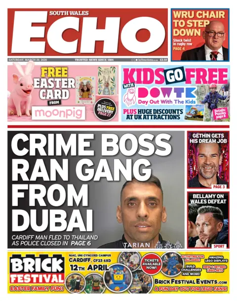 South Wales Echo South Wales Echo front page 