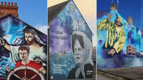 GEOGRAPH/IAN S/STEPHEN CRAVEN Murals depicting the fishing industry 