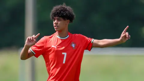 Cristiano Ronaldo Jr playing for Portugal Under-15s