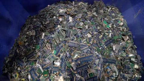 BBC/Kevin Church A pile of old circuit boards