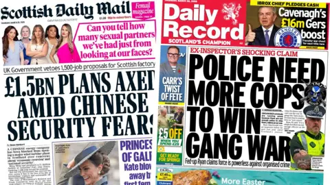 Scottish Daily Mail and Daily Record front pages