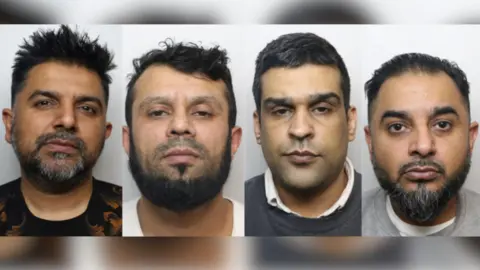 West Yorkshire Police Muhshot images from left to right, showing Amreaz Asghar, Mohammed Din, Sajid Mahmood Khan and Perwaz Asghar