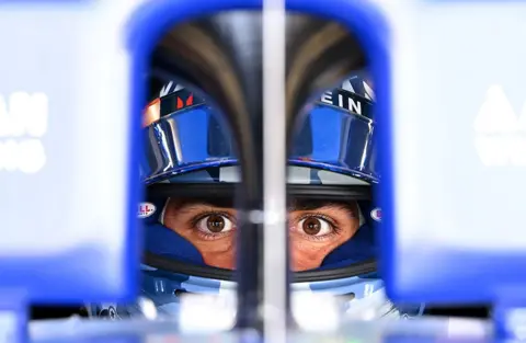 Carlos Sainz of Williams prepares to drive during practice ahead of the British Grand Prix at Silverstone. Photo by Mark Sutton