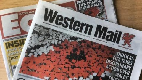 South Wales Echo and Western Mail frontpages