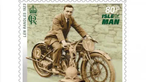 IOMPO Len Randles on a stamp