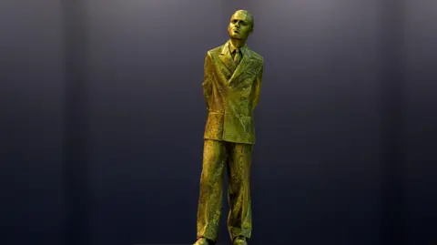 PA Media A statue of Prince Philip in the memorial to the late Queen Elizabeth