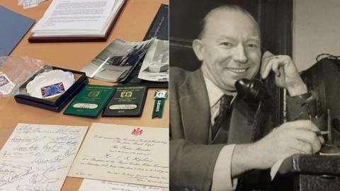 Harold Martin and a collection of his memorabilia