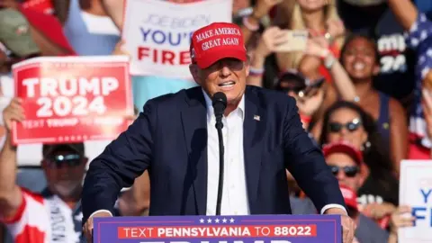 Donald Trump speaks at a rally in Butler, Pennsylvania