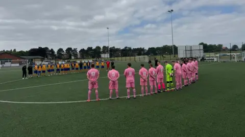 A fundraising football match was played between two teams where all the players had suffered baby loss