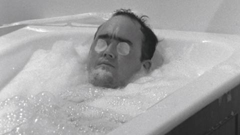 James Burke in the bath
