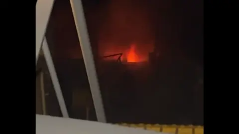 Freedom Flotilla Coalition Flames shown on a ship