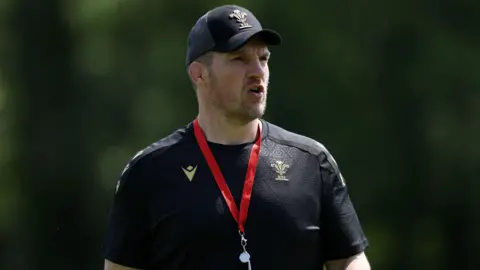 Wales defence coach Gethin Jenkins in training