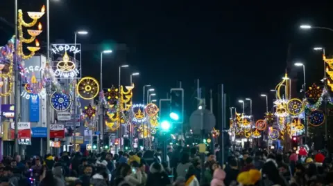 Beth Walsh Lights on Belgrave Road at Diwali