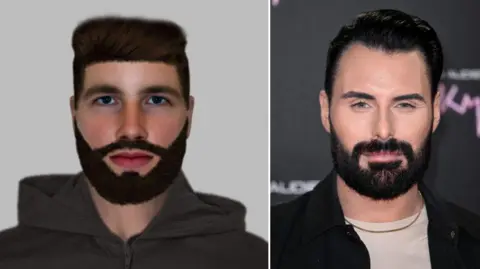 Kent Police/Getty Images E-fit and Rylan Clark