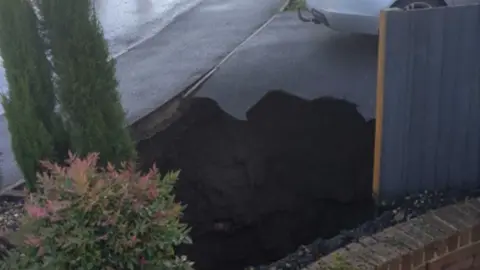 BwD Council A huge hole on a driveway