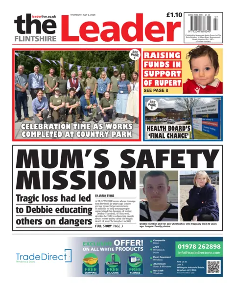 Flintshire Leader Flintshire Leader. The main headline reads: Mum's safety mission. Tragic loss has led to Debbie educating others on dangers 