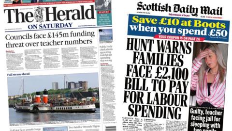 Composite image featuring the Herald on Saturday and the Scottish Daily Mail