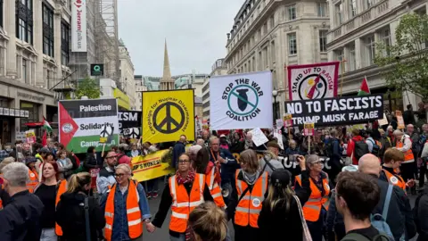  Palestine Solidarity Campaign, Campaign for Nuclear Disarmament, Stop the War Coalition, No to Fascists, and Stand Up to Racism. 