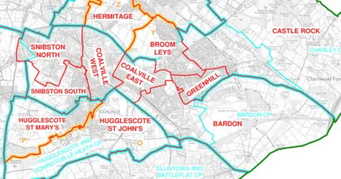 North West Leicestershire District Council A map showing unparished parts of Coalville
