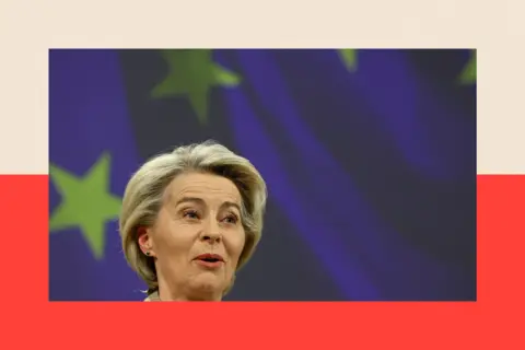 Reuters European Commission President Ursula von der Leyen attends a press conference