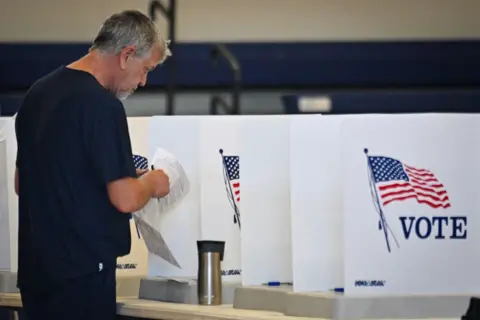 Getty Images Man in the voting booth