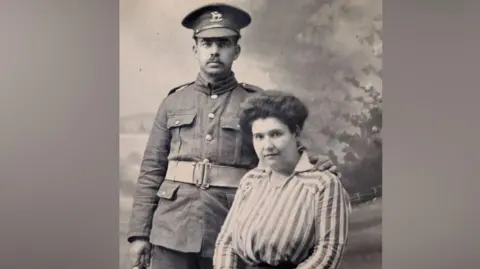 Ministry of Defence A black and white image of William Voice and his wife.