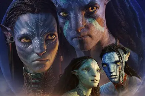 Disney/PA An image from the film poster of Avatar: The Way of the Water, showing the character Neytiri