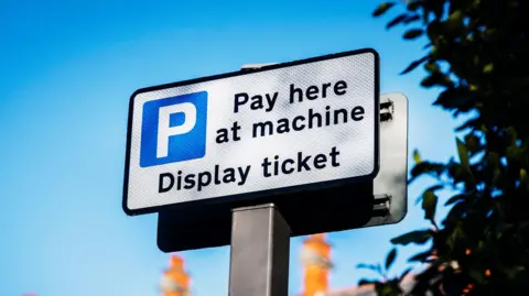 Pay and display car park sign