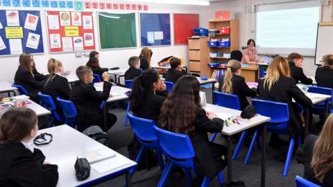 A classroom of students