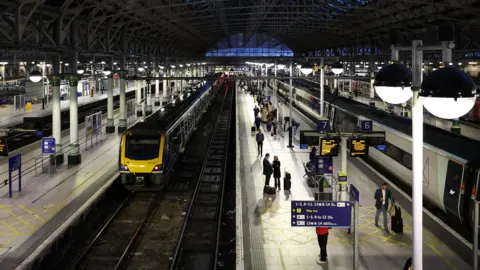 A general view of Manchester Piccadilly, the planned termination point of the HS2 high speed rail line in Manchester, Britain.