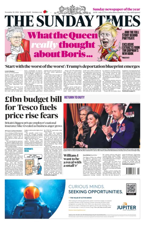 The Sunday Times front page, 10 October 2024