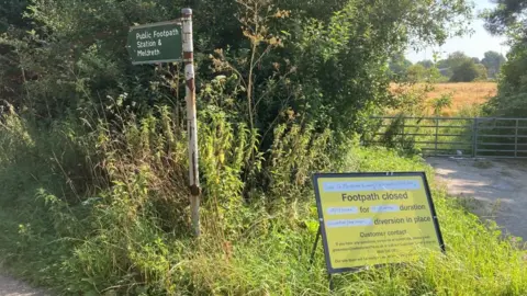 Brian Farmer/BBC Footpath signs in Melbourn