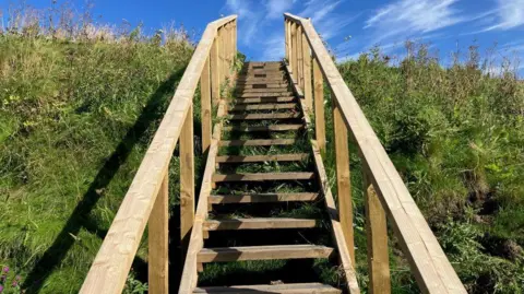 New steps on the John o'Groats Trail near Whaligoe Steps